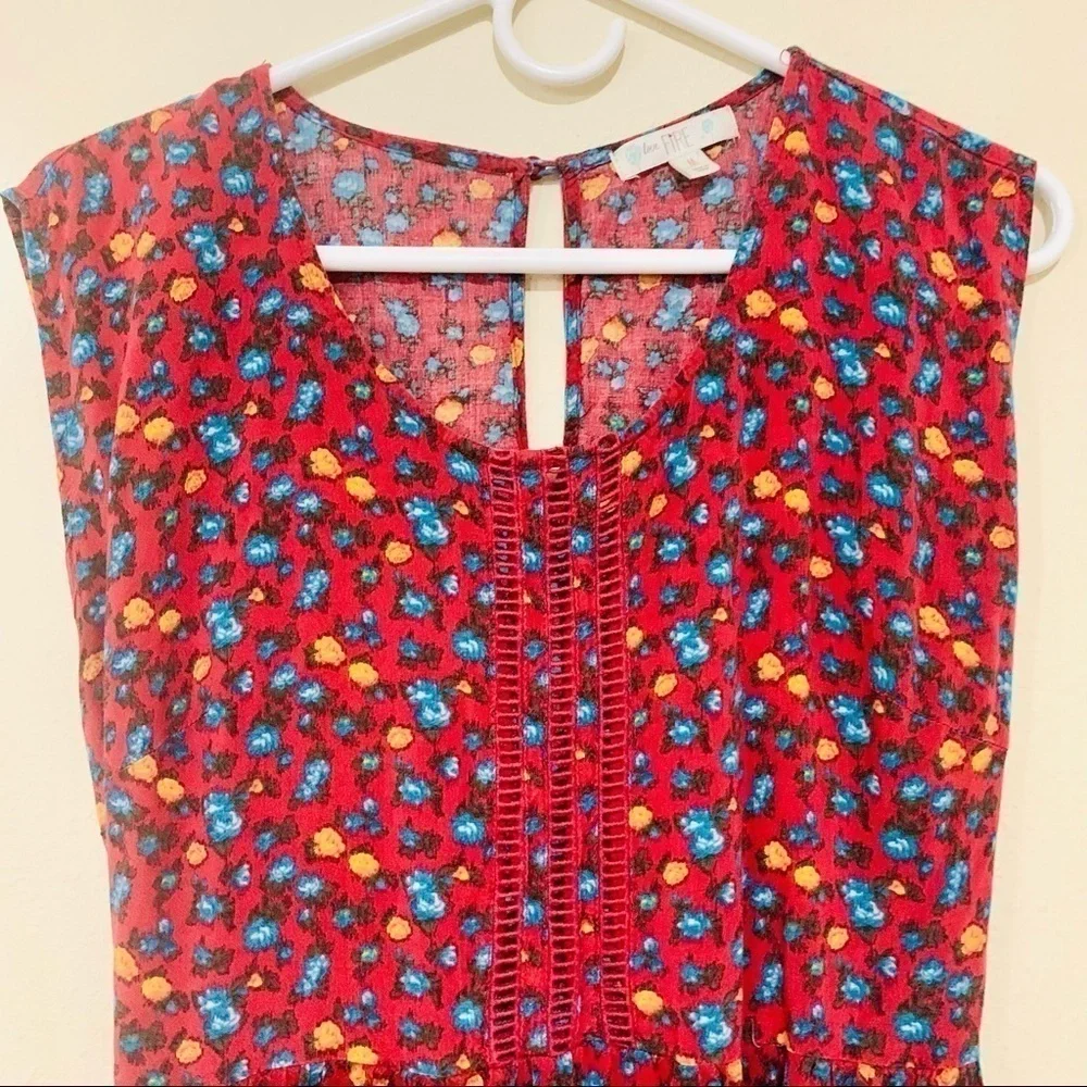 LOVE FIRE Boho Prairie Vintage Style Dress Floral